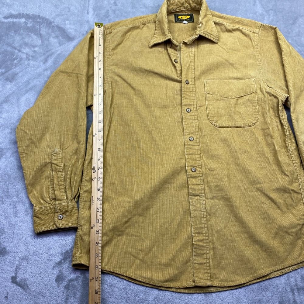 VTG Free People‎ Mustard Yellow Corduroy Button Down Shirt Sz M Western Preppy - Picture 2 of 11